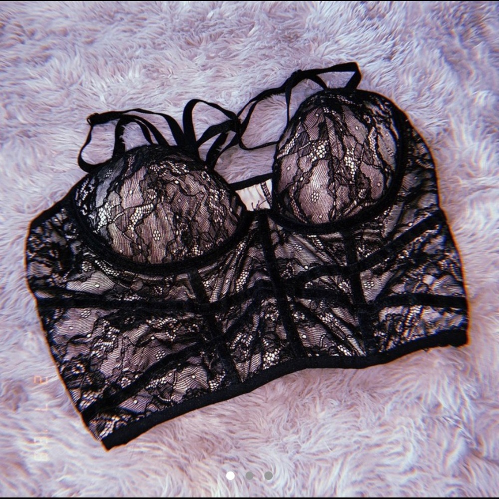 Black Lace Corset Crop